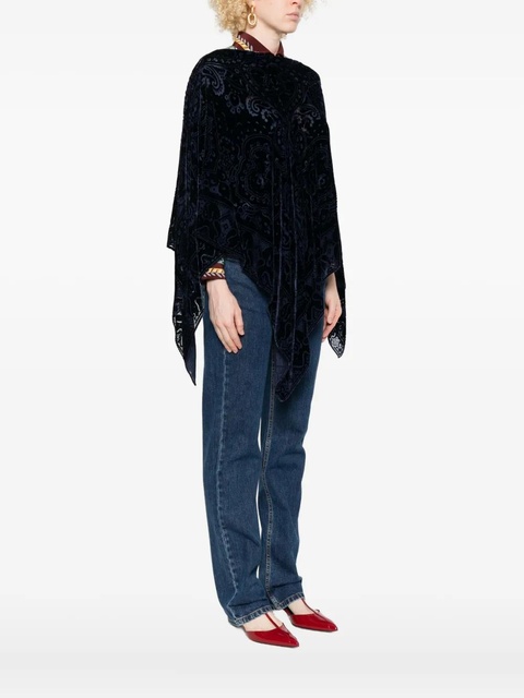 ETRO paisley-velvet poncho - Blue - zdjęcie produktu nr 2