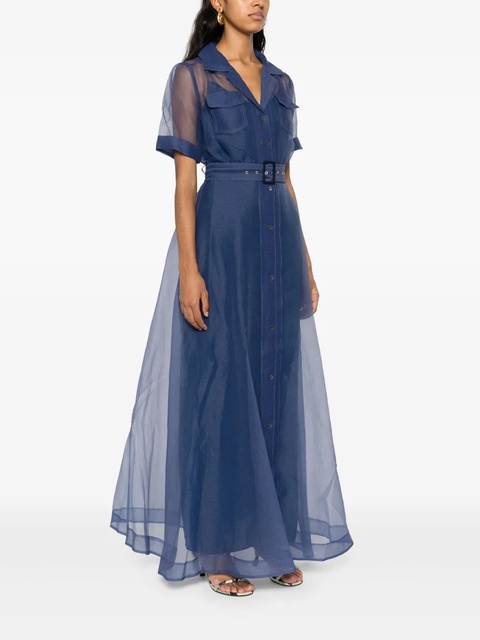 STAUD Millie belted maxi dress - Blue - zdjęcie produktu nr 2