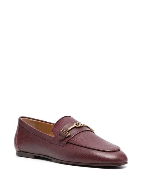Tod's logo-detail leather loafers - Red - zdjęcie produktu nr 2