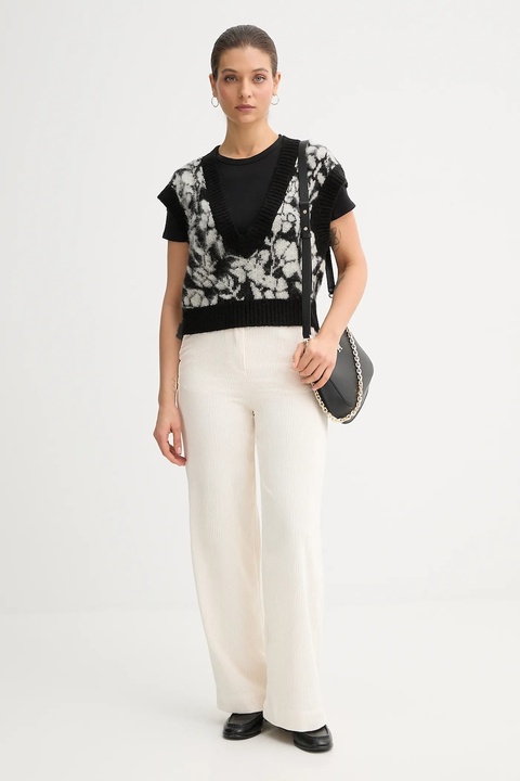 United Colors of Benetton kamizelka z domieszką moheru damski kolor czarny 1VAAE403E - zdjęcie produktu nr 2