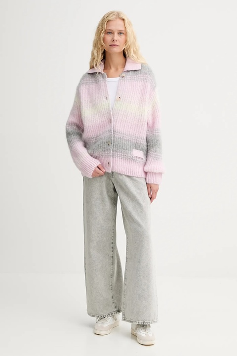 Kenzo kardigan z wełną damski kolor różowy ciepły FF62CA7043CG - zdjęcie produktu nr 1