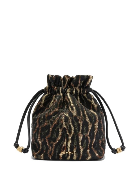 GANNI drawstring logo-detail bucket bag - Black - zdjęcie produktu nr 2