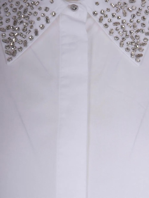 Max Mara embellished-collar cotton shirt - White - zdjęcie produktu nr 2