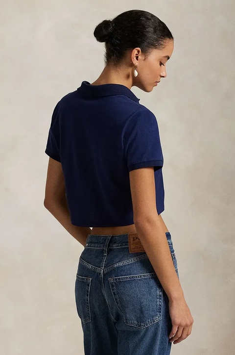 Polo Ralph Lauren polo bawełniane damski kolor granatowy 211965104 - zdjęcie produktu nr 2