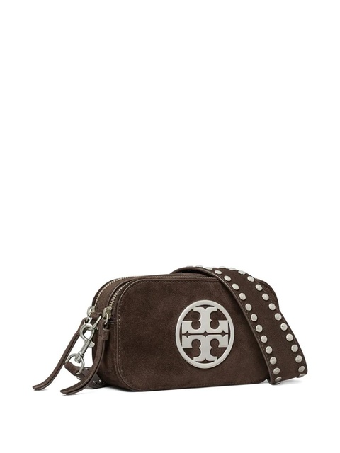 Tory Burch mini Miller logo-studded suede crossbody bag - Brown - zdjęcie produktu nr 2