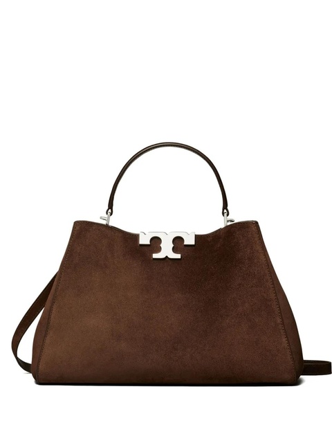 Tory Burch double-T logo suede satchel - Brown - zdjęcie produktu nr 1