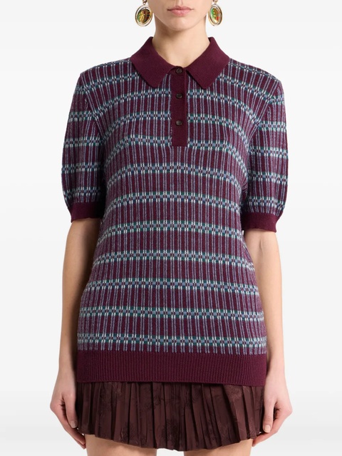 ETRO jacquard polo shirt - Red - zdjęcie produktu nr 2