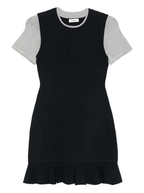 SANDRO layered ruffled mini day dress - Blue - zdjęcie produktu nr 1
