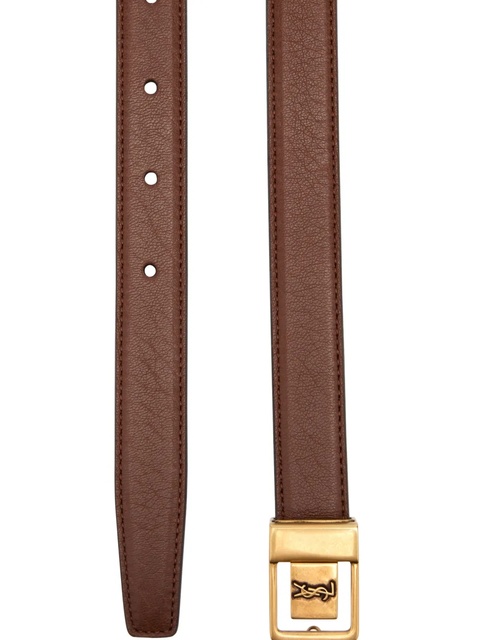Saint Laurent logo-buckle belt - Brown - zdjęcie produktu nr 2