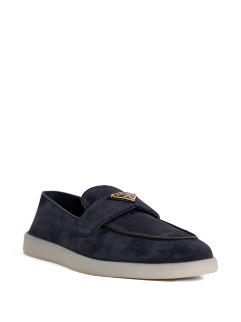 Prada suede logo loafers - Blue - zdjęcie produktu nr 2