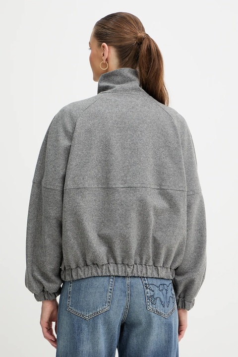 Pinko kurtka z dodatkiem wełny kolor szary przejściowa 106046 A2ZU - zdjęcie produktu nr 2