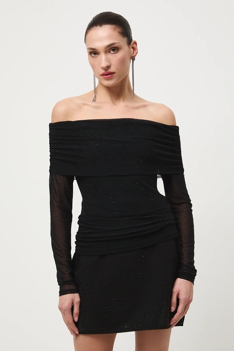 Medicine longsleeve damski kolor czarny cold shoulder - zdjęcie produktu nr 1