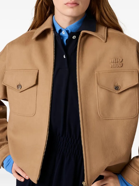 Miu Miu button-flat pocket jacket - Neutrals - zdjęcie produktu nr 1
