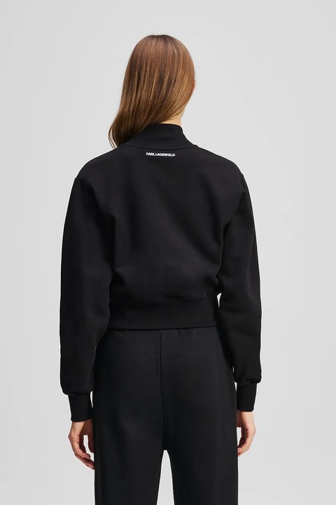 Karl Lagerfeld bluza bawełniana damska kolor czarny gładka A2W20043 - zdjęcie produktu nr 2