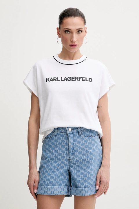 Karl Lagerfeld t-shirt bawełniany damski kolor biały A2W17109 - zdjęcie produktu nr 1