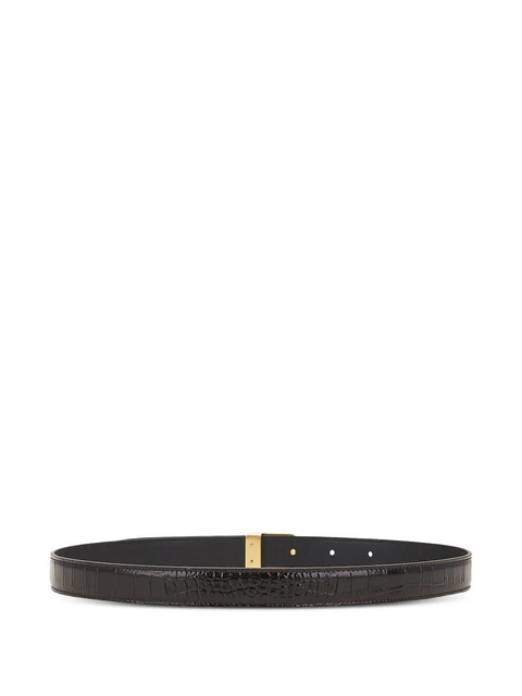 Saint Laurent crocodile-embossed leather belt - Brown - zdjęcie produktu nr 2