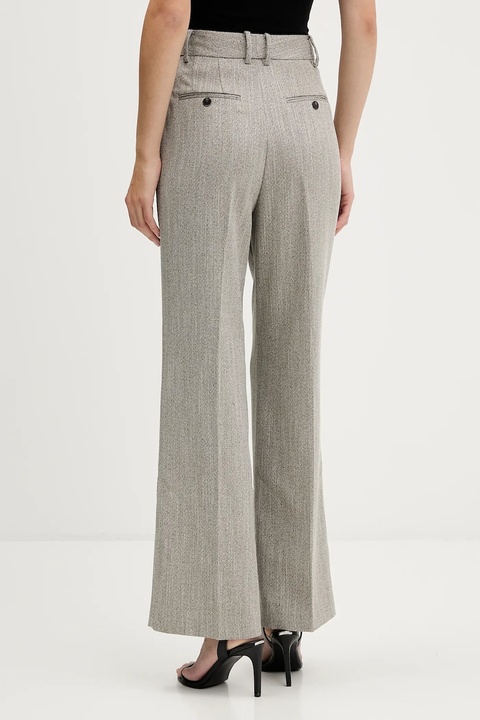 Pedro del Hierro spodnie damskie kolor beżowy szerokie high waist 7602530 - zdjęcie produktu nr 2