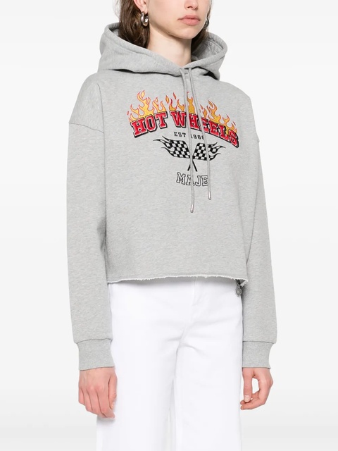 Maje logo-embroidered cropped sweatshirt - Grey - zdjęcie produktu nr 2