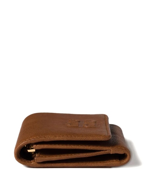 Miu Miu logo-embossed leather wallet - Brown - zdjęcie produktu nr 2