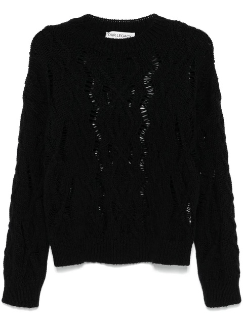 OUR LEGACY cable-knit sweater - Black - zdjęcie produktu nr 1