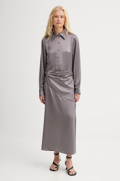ISABELLE BLANCHE sukienka kolor szary maxi prosta IS25FW-A101-T008 - zdjęcie produktu nr 1
