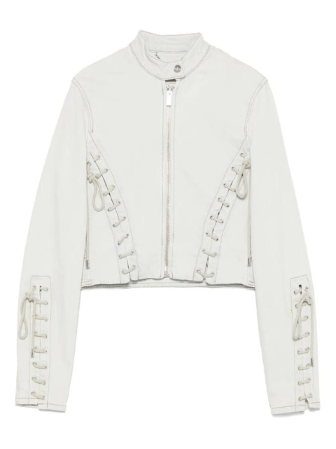 Blumarine eyelet-detail denim jacket - Blue - zdjęcie produktu nr 1
