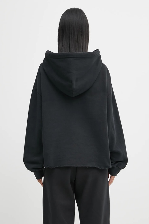 MM6 Maison Margiela bluza bawełniana damska kolor czarny z kapturem gładka S62GU0142.M25024.899 - zdjęcie produktu nr 2