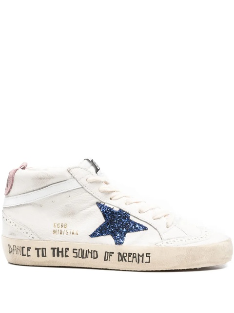 Golden Goose Mid Star glitter-star sneakers - Neutrals - zdjęcie produktu nr 1
