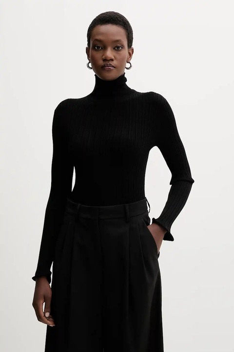 Marella sweter damski kolor czarny lekki z golfem 2523366092200 - zdjęcie produktu nr 1