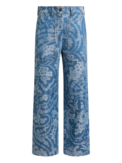 ETRO jacquard-pattern trousers - Blue - zdjęcie produktu nr 1