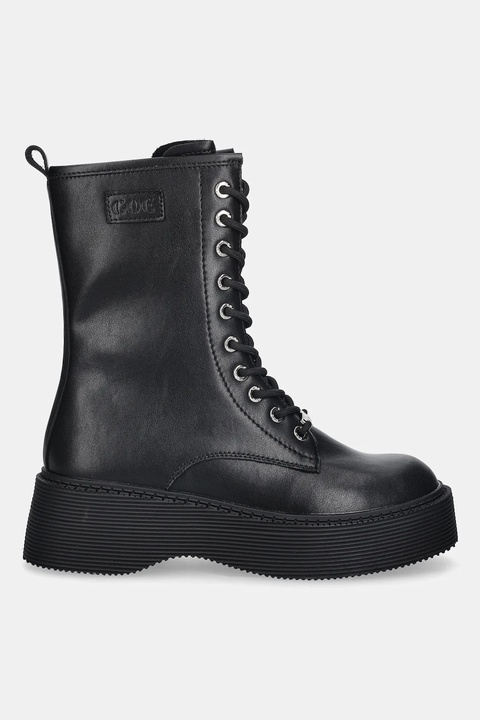 GOE botki skórzane damskie kolor czarny na platformie SS2N4130 BLACK - zdjęcie produktu nr 1