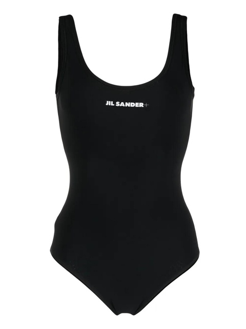 Jil Sander scoop-back logo-print swimsuit - Black - zdjęcie produktu nr 1