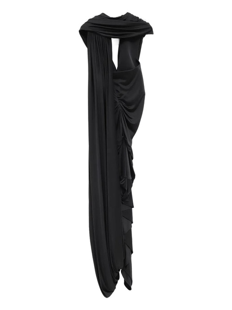 LOEWE knotted-detail draped-design dress - Black - zdjęcie produktu nr 1