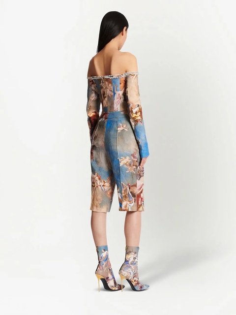 Balmain Sky-print high-waisted shorts - Multicolour - zdjęcie produktu nr 2