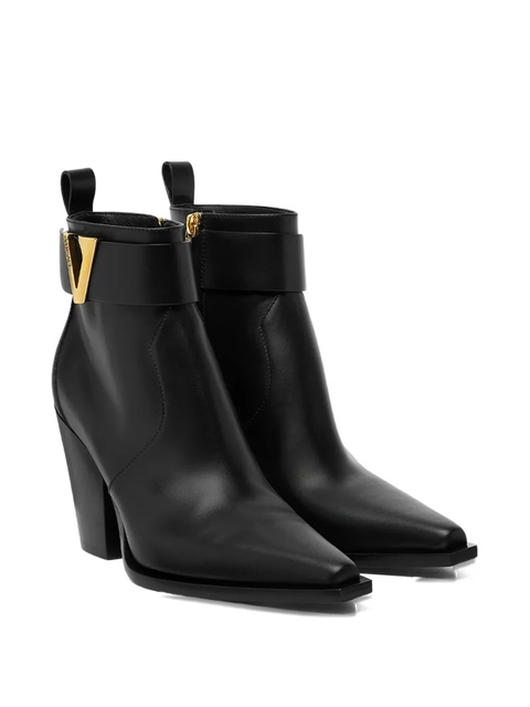 Versace leather V-buckle boots - Black - zdjęcie produktu nr 1
