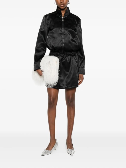 Casablanca drawstring patterned mini skirt - Black - zdjęcie produktu nr 2