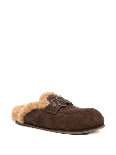 René Caovilla crystal-embellished mules - Brown - zdjęcie produktu nr 2