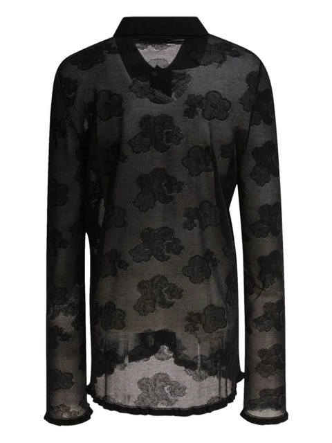Cecilie Bahnsen Petra floral-jacquard shirt - Black - zdjęcie produktu nr 1