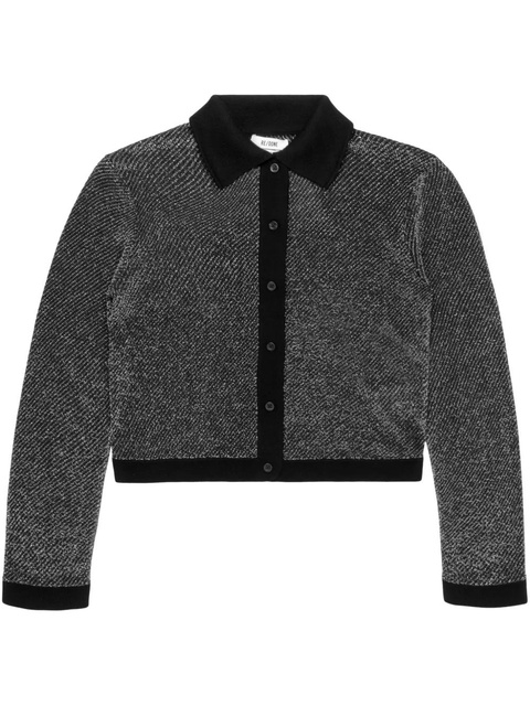 RE/DONE lurex polo cardigan - Black - zdjęcie produktu nr 1