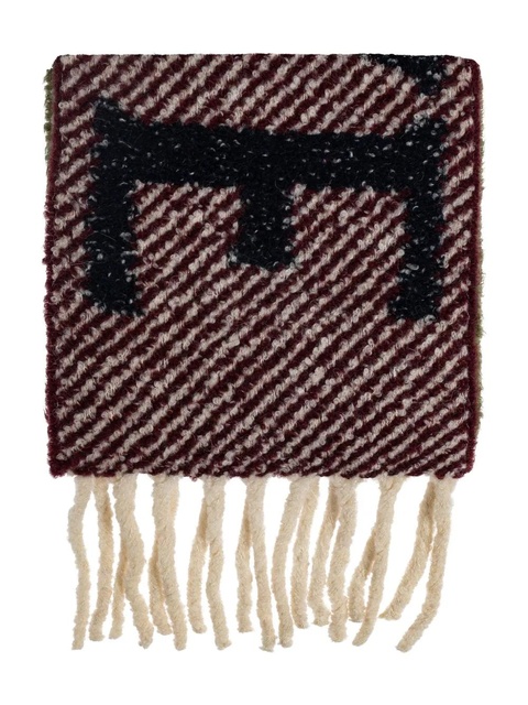 LOEWE logo-intarsia fringed scarf - Red - zdjęcie produktu nr 1