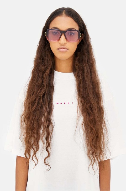 Marni okulary przeciwsłoneczne Zamalek Faded Burgundy damskie kolor różowy EYMRN00054.004.LCS - zdjęcie produktu nr 1