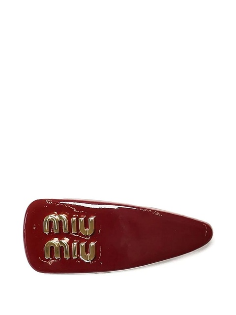 Miu Miu logo-lettering hair clip - Red - zdjęcie produktu nr 1