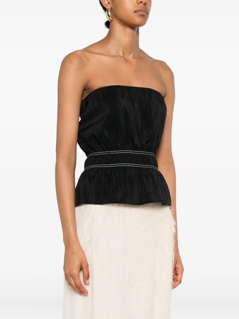Nanushka smocked-detail bandeau top - Black - zdjęcie produktu nr 2