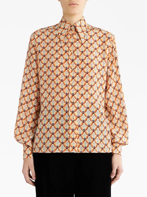 ETRO floral-print silk shirt - Brown - zdjęcie produktu nr 2