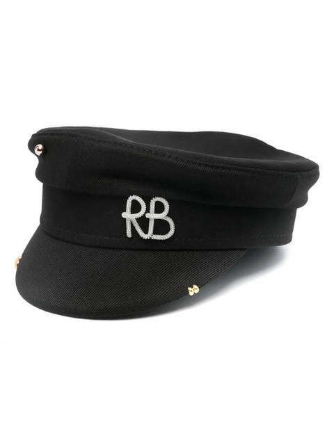 Ruslan Baginskiy rivet-detail baker boy cap - Black - zdjęcie produktu nr 1