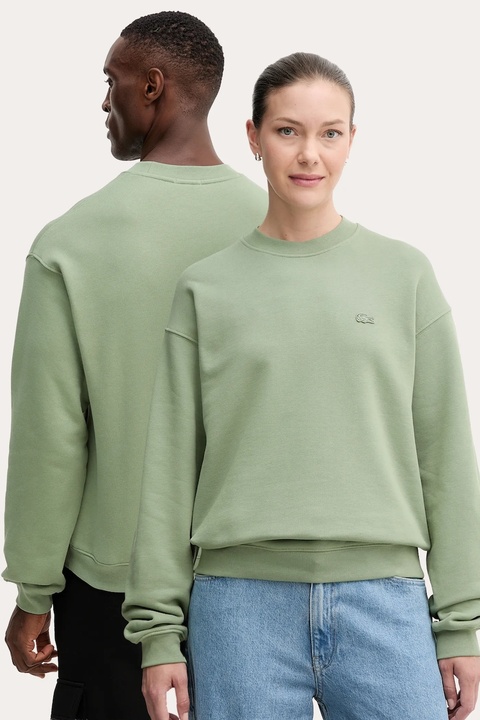 Lacoste bluza bawełniana kolor zielony gładka SH7745 - zdjęcie produktu nr 1
