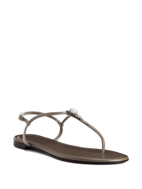 Giuseppe Zanotti Anyelle rhinestone-embellished flat sandals - Grey - zdjęcie produktu nr 1