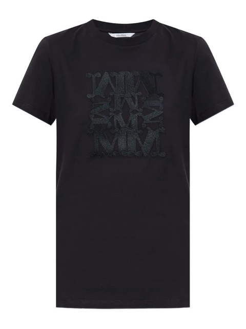 Max Mara Bravo logo-embroidered cotton T-shirt - Black - zdjęcie produktu nr 1