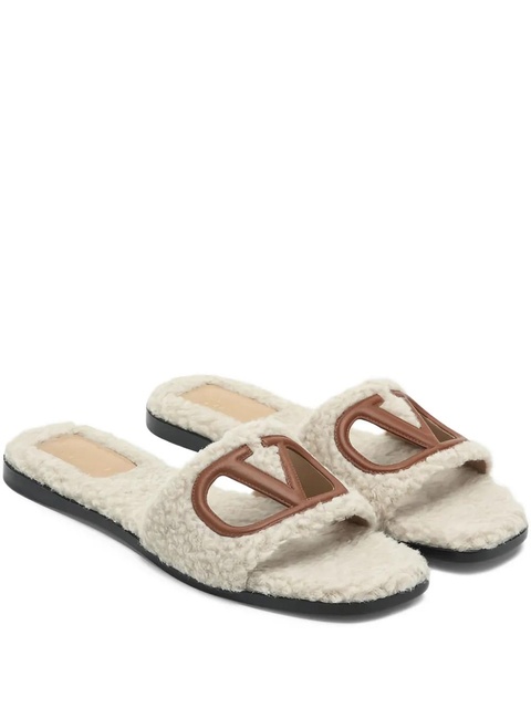 Valentino Garavani cut-out leather slides - Neutrals - zdjęcie produktu nr 1