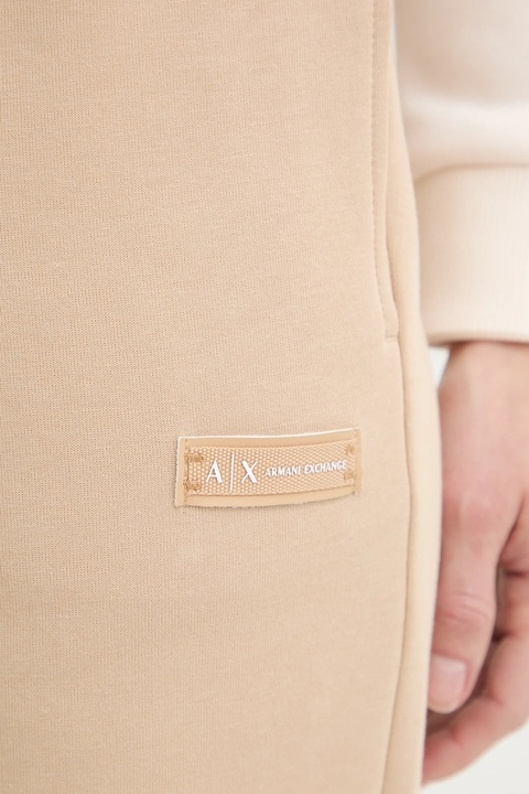 Armani Exchange spodnie dresowe kolor beżowy gładkie XW001287 AF16134 - zdjęcie produktu nr 2